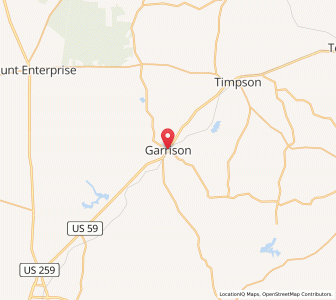 Map of Garrison, Texas