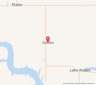 Map of Geddes, South Dakota