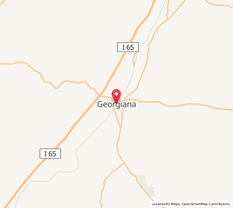 Map of Georgiana, Alabama