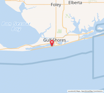 Map of Gulf Shores, Alabama