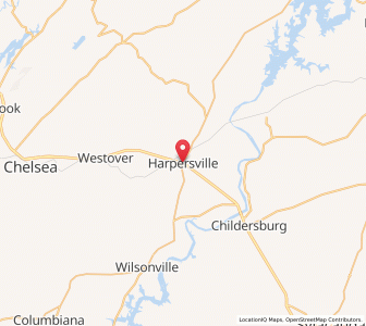 Map of Harpersville, Alabama