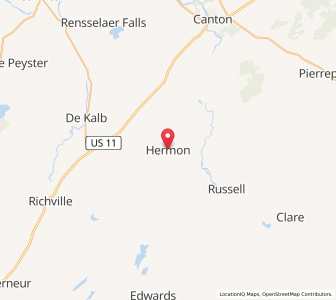Map of Hermon, New York