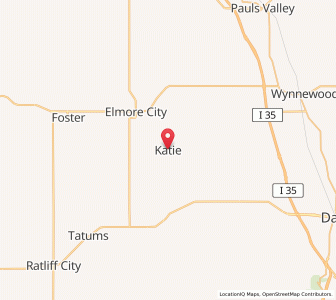 Map of Katie, Oklahoma