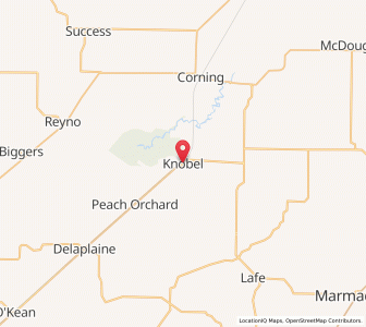 Map of Knobel, Arkansas