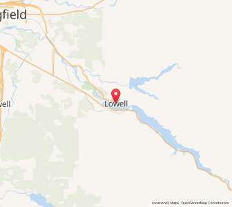 Map of Lowell, Oregon