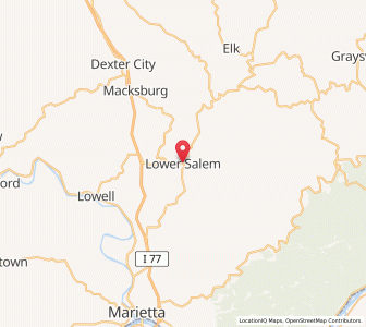 Map of Lower Salem, Ohio