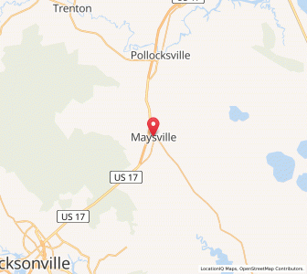 Map of Maysville, North Carolina