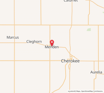 Map of Meriden, Iowa