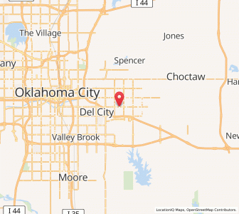 Map of Midwest City, Oklahoma