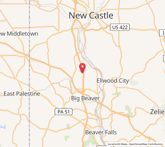 Map of New Beaver, Pennsylvania