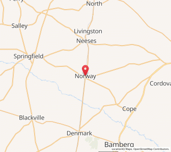 Map of Norway, South Carolina