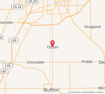 Map of Ossian, Indiana