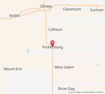 Map of Parkersburg, Illinois