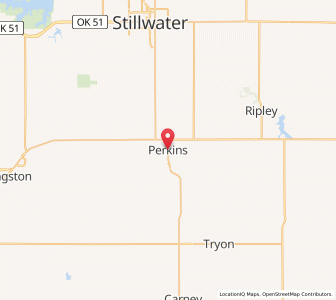 Map of Perkins, Oklahoma