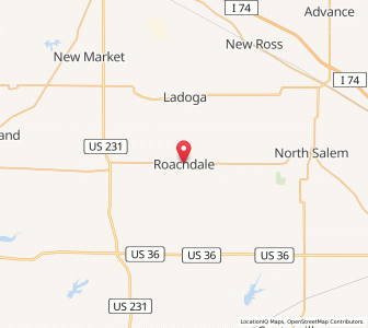 Map of Roachdale, Indiana