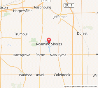 Map of Roaming Shores, Ohio