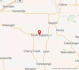 Map of South Dayton, New York