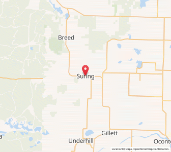 Map of Suring, Wisconsin