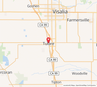 Map of Tulare, California