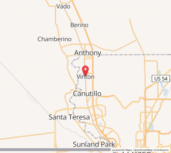 Map of Vinton, Texas