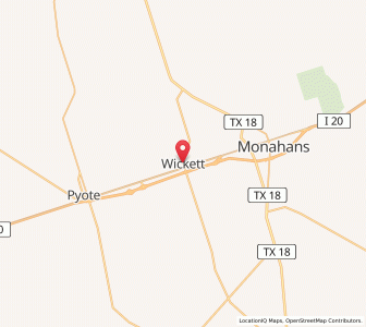 Map of Wickett, Texas