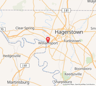 Map of Williamsport, Maryland
