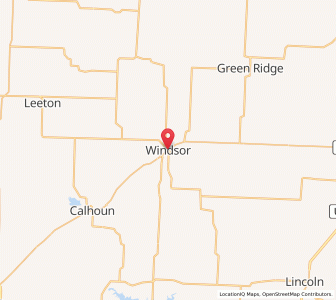 Map of Windsor, Missouri